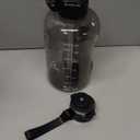 AQUAFIT 64 oz Water Bottle with Time Marker - Straw & Chug Lid - BPA Free Half Gallon Gym Water Bottle with Handle - Big Gallon Jug (Gray, 64 Ounces)