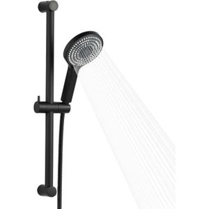 OFFO 6-Spray High Pressure Handheld Shower Head Combo with Adjustable 23 in Slide Bar and 60 in Stainless Steel Hose, Matte Black