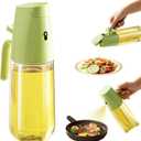 Olive Oil Sprayer for Cooking, 2 in 1 Olive Oil Dispenser Bottle for Kitchen, 17oz/500ml Glass Dispensing Bottle, Food-grade Oil Mister for Air Fryer, Salad, Frying, BBQ