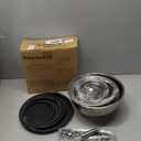 WEPSEN Mixing Bowls Set, 25PCS Stainless Steel Mixing Bowl with Lid Set, Large Nesting Bowls 7, 4.5, 3,2, 1.5QT, Measuring Cups and Spoons Baking Utensils Metal Bowl for Kitchen Prep