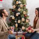 12 Pcs Christmas Gingerbread House Ornaments 3.5 Inch Clay Christmas Tree Cookie Decorations for Xmas Hanging Tree Decoration with Strings Home Decor Ornaments House Shaped