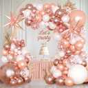 Rose Gold Balloon Arch Kit Garland, Rose Gold Birthday Decorations for Women Girls Birthday Baby Shower Bridal Shower Bachelorette Wedding Party Decorations