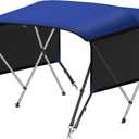 KAKIT Bimini Tops with Mesh Sidewalls (3 Bow 6'L x 46" H x 79"-84" W,Navy)