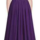 Miusol Women's Elegant Sequin Lace Contrast Chiffon Split Style Evening Party Maxi Dress (Purple, XL)