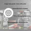 #12 Stainless Steel Meat Grinder Plate Discs Blades Compatible with FGA Food Chopper and Hobart, Cabelas, Weston, LEM, MTN Meat Grinders,Cutting Disks Heavy Duty (12/25 Hole Plate)