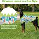 UPF 50+ Sun Protection Dog Shirt - Sleeveless Cooling Vest for Large Dogs Boy, Quick-Dry Pet T-Shirt with Funny Dinosaur Horns, UV Protective Breathable Dog Clothes U-COSBX07, XXL