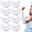 8Pairs Arm Sleeves for Kids, UV Sun Protection Cooling Arm Compression Sleeves for Boys Girls, Outdoor Sport Running Breathable Elastic Arm Cover for Youth