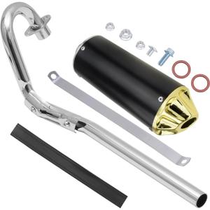Exhaust Muffler Silencer Pipe Assembly Compatible for 50cc 90cc 110cc 125cc Taotao DB10 DB14 SSR110 SSR125 CRF50 CRF70 XR50 Apollo Coolster Dirt Pit Bike (Gold)