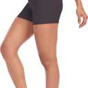 SEEMLY High Waisted Yoga Shorts for Women Tummy Control Fitness Athletic Workout Running Shorts with Deep Pockets (Black, XL)