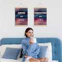 MKIJUHB Inspirational Office Wall Art Decor, Abstract Colorful Grind Execution Motivational Quotes Framed Hanging Canvas Prints for Office Workplace Home Bedroom Walls Decorations, 12x16 Inch Set of 2