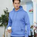 TACVASEN Men's Athletic Hoodies Fleece Lined Sweatshirt Pullover Soft Casual Hooded Sweatshirt with Pocket (Blue, L)