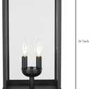 Outdoor Post Light Fixture, 21 Inch 2-Light Large Modern Exterior Post Lantern with Clear Glass, Black Outside Lamp Post, Outdoor Pole Lights for Yard Garden Patio Pathway