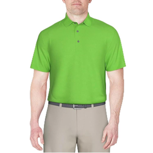 PGA Tour Men's Airflux Solid Mesh Short Sleeve Classic Golf Polo Shirt, Neon Green, XL 
