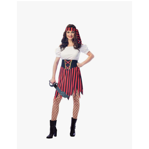 Wizland Women's Pirate Costume Pirate Outfit Women ladies pirate Costume Modest Style Dress with Belt and Headpiece M