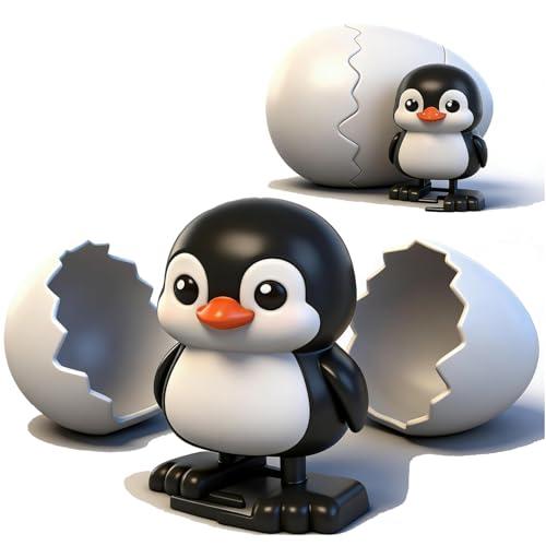 Wind-Up Surprise Eggs, Boom Eggs, Rotate the Egg to Hatch a Walking Animal, Animal Hatching Surprise Egg Toy, Easter’s Latest Gift, Fun Easter Party Favors (Penguin)