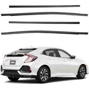 Dasbecan Window Weatherstrip Compatible with Honda Civic Hatchback Type R 2016-2019 Replaces# 72410-TEA-T01 72950-TEA-T01 72910-TEA-T01 (4PCS), Molding Trim Weather Strip Seal Belt