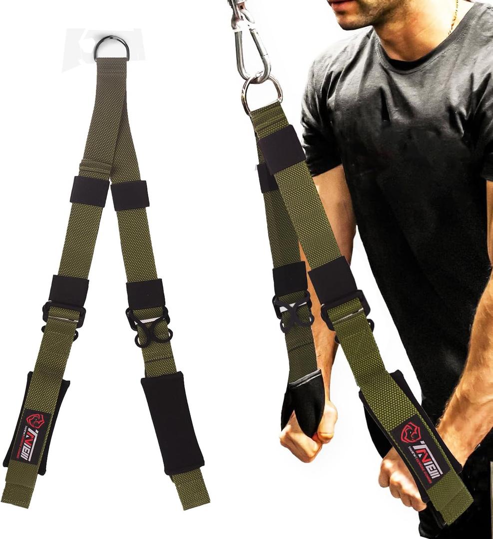 Tricep Rope Cable Attachment Adjustable (26-56 Inches), 27/36/48/55 Inches Long Tricep Rope Alternative, Greater Range of Motion,Gym Rope Equipment for Home/Gym Accessories (Adjustable Length Green (13-28inch))