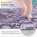 OPPODREAM Vintage Purple Area Rugs 9x12, 9 x 12 Retro Washable Rug Non Slip, Low-Pile Faux Wool Carpet, Distressed Floor Mat for Living Room, Bedroom, Office, Dorm, Dinning Room, Big & Large