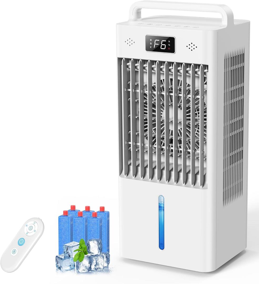 Windowless Portable Air Conditioners, Cooling Fan with 3 Speeds & 3 Modes, Evaporative Air Cooler, Swamp Cooler with Water Tank for Home Indoor 12H Timer No Hose Needed with Remote,60°-110°Oscillation Windowless Portable Air Conditioners, Cooling Fan with 3 Speeds & 3 Modes, Evaporative Air Cooler, Swamp Cooler with Water Tank for Home Indoor 12H Timer No Hose Needed with Remote,60°-110°Oscillation