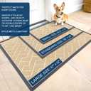OLANLY Front Door Mat Indoor Outdoor Entrance, Waterproof All-Season, All-Weather Doormat, Sturdy Natural Rubber, Low Profile, Easy Clean Patio Porch Entryway Mat, Herringbone Brick (Beige, 59x23)