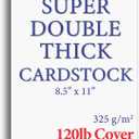 120lb Cover Thick Cardstock Paper - Plain Heavy Bright White Stock - 8.5" x 11" (50 Sheets)