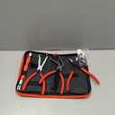 5-Pcs Kit Electrical Disconnect Pliers Set w/Gloves - Auto Connector Tool for Fuel Line, Wiring, Sensors & Coils | Quick-Release Car Truck Repair (Red)