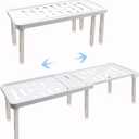Roucerlin 1 Pack Expandable Cabinet Organizer Shelf, 13.8 x 6.9 x 5.9 in Kitchen Cupboard Organizer, Free Standing Spice Rack, Retractable Storage Racks for Bathroom, Countertop, Pantry (White)