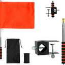 Tugaizi Orange Boat Flag 12x18 Inch Floating Boat Flag Pole Kit Water Ski Flag Boating Tow Flag, Replacement Boat Safety Flag Set for Tubing, Wakeboarding, Watersports