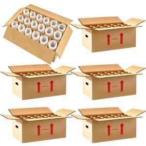 6 Sets Glass Packing Kit with Dividers, 24" x 12" x 11" Glassware Moving Boxes, Kitchen Moving Box with Handle & Bottom Plate, Large Corrugated Boxes with Foam Pouches for Moving Glasses, Wine