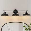 GoYeel Bathroom Vanity Light Fixtures Over Mirror Matte Black Vanity Wall Sconce Lighting 3 Lights Rustic Farmhouse Vanity Light Industrial Indoor Wall Light Fixture for Bathroom Dressing Table