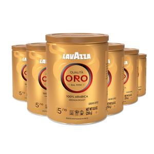 Lavazza Qualit Oro Ground Coffee, Medium Roast, 100% Arabica, 8.8 oz Tin (Pack of 6)