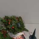 2 Set 30 Inch Christmas Urn Fillers, Outdoor Christmas Tree Pre-Lit LED Pre-Decorated with Pine Cones Red Berries Balls, Artificial Christmas Porch Decor for Yard, Garden, Pathway