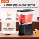 VEVOR Beverage Dispenser, 3 Gallon Drink Dispenser for Parties, Plastic Juice Dispenser with Stand Spigot Lid, Iced Tea Lemonade Juice Water Dispenser, for Restaurants, Hotels, Parties (EXP 12/31/36)