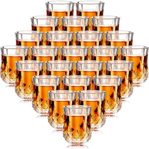 Meanplan 1.7oz Mini Shot Glasses Set Tastin Glasses Heavy Base Clear Shot cup Cute Cordial Mini cups for Serving Whiskey, Juice(24 Pieces)