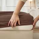 JIYUAN 100% Washed Cotton Fitted Sheet 1Piece, Deep Pocket Bottom Sheet Fits Mattress up to 17", Linen Like Comfy and Breathable for All Seasons, Twin Size, Chocolate Brown