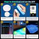 Pool Lights for Above/In Ground Pools,Portable Smart Magnetic Underwater IP68 Waterproof LED Light Rechargeable with BT APP Control Color Changing Sound/Music Sync Vinyl Pools Accessories Party Decor