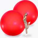 Leitee 2 Pcs 72 Inch Giant Balloons Round Latex Large Human Egg Jumbo Balloons Inflatable Air Decorations for Birthday Party Wedding Engagement (Red)