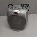 Amazon Basics Ceramic Space Heater, Portable Indoor Heating Solution, With Overheat and Tip-Over Protection, Thermostat, Non-Oscillating, 1500W, 7.52"D x 6.34"W x 9.45"H, Silver