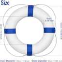 Child Pool Life Ring Buoy Life Preserver Ring with Lifesaving Rope Reflective Tape Yard Wall Decoration 10.6"/19.68" (Red)