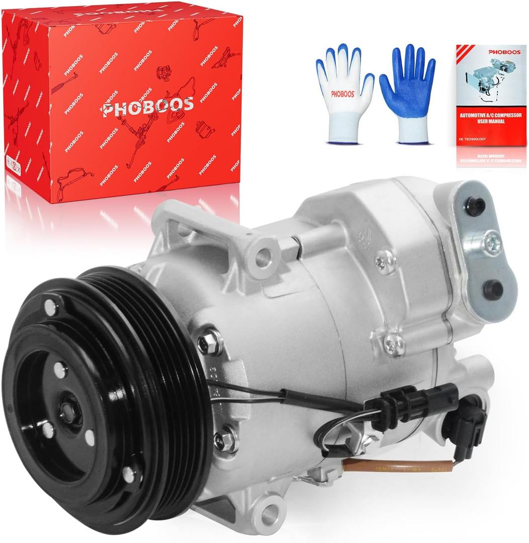 PHOBOOS A/C Compressor with Clutch Compatible with Chevrolet Cruze 2012-2015, Cruze Limited 2016 L4 1.4L. Fast Cooling, Low Noise, Easy Installation, Ref. 158271
