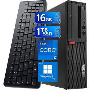Lenovo ThinkCentre SFF Desktop M710s PC Win11, Intel Core i7-6700, 16GB RAM, 1TB SSD, Keyboard & Mouse