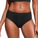 Tempt Me Women Mid Rise Bikini Bottoms - Full Coverage Bathing Suit Bottoms Mid Waist Swim Bottoms 2025 (Black)