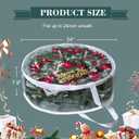 4Pcs Christmas Wreath Storage Container, Clear PVC Bag for 24-Inch Wreaths, Waterproof Dustproof for Garland & Christmas Decorations (White)