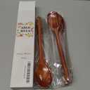 Wooden Spoons, 6 Pieces 9 Inch Wood Soup Spoons for Eating Mixing Stirring, Wood Spoon with Japanese Style Kitchen Utensil (Brown)