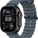Apple Watch Band - Ocean Band - 49mm - Anchor Blue - One Size - Black Titanium Finish