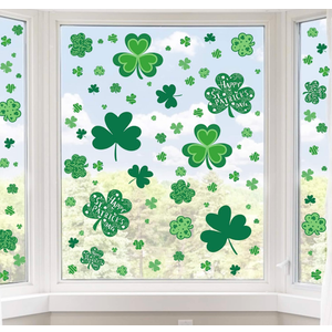 St Patricks Day Window Clings, 109 Pcs Shamrock Window Stickers for St Patricks Day Decorations