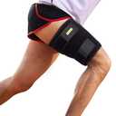 Thigh Support, Adjustable Compression, Thigh Brace Hamstring Wrap with Anti-Slip Silicone Strips for Men and Women Prevent Leg Sprains, Strains, Tendonitis Injury, Promote Recovery