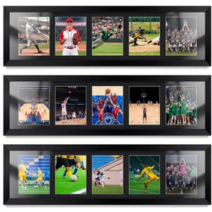 SiliFine 3 Pack Trading Card Display Frame for 5 Standard 3 x 2 Inch Cards Wall Mounted Sports Card Display Case with UV Protection Design for Baseball Basketball Football Trading Standard Cards