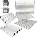 DcYourHome 66097 Grill Grates 66033 Flavorizer Bars for Weber Genesis II GS4 400 Series Grills Parts Genesis 2 E-410 S-410 E-435 E-415 S-435 Genesis II LX E-440 S-440 Replacement Parts Stainless Steel