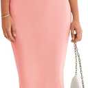 PRETTYGARDEN Women's 2026 Summer Maxi Dress Spaghetti Strap Mesh Slip Bodycon Dress Cowl Neck Cocktail Party Long Dresses (Pink, XXL)